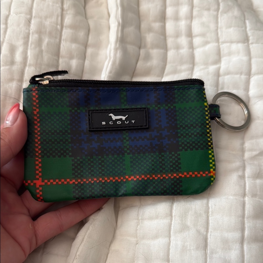 Scout Green Plaid Keychain Pouch